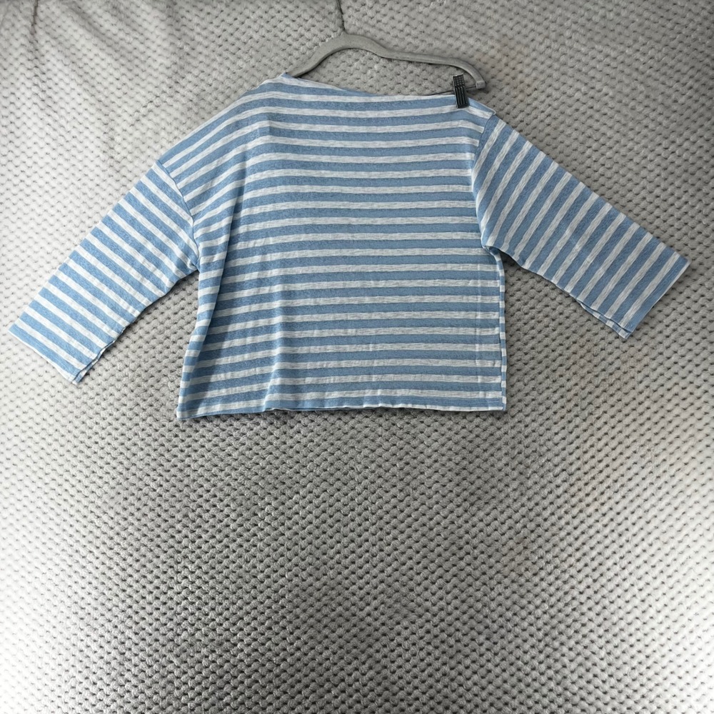 Vetiver Striped Boatneck Top Coastal Blue White Off Should‎ Beachy  Casual